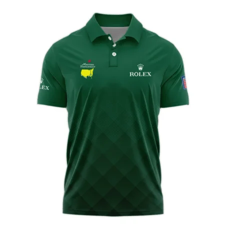 Masters Tournament Rolex Gradient Dark Green Pattern Long Polo Shirt Style Classic Long Polo Shirt For Men