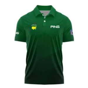 Masters Tournament Stripe Gradient Dark Green Abstract Pattern Ping Zipper Polo Shirt Style Classic Zipper Polo Shirt For Men