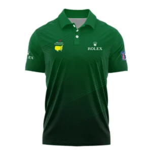 Masters Tournament Stripe Gradient Dark Green Abstract Pattern Rolex Zipper Polo Shirt Style Classic Zipper Polo Shirt For Men