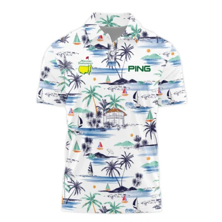 Artistic Seamless Summer Island Pattern Masters Tournament Ping Polo Shirt Style Classic Polo Shirt For Men