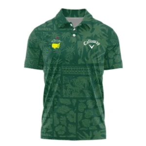 Masters Tournament Callaway Hawaiian Style Fabric Patchwork Zipper Polo Shirt Style Classic Zipper Polo Shirt For Men