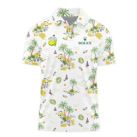 Rolex Landscape With Palm Trees Beach And Oceann Masters Tournament Polo Shirt Style Classic Polo Shirt For Men