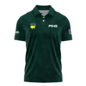 Dark Green Abstract Sport Masters Tournament Ping Zipper Polo Shirt Style Classic Zipper Polo Shirt For Men