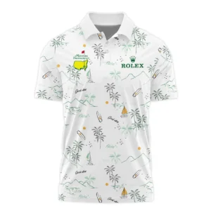 Island Seamless Pattern Golf Masters Tournament Rolex Zipper Polo Shirt Style Classic Zipper Polo Shirt For Men