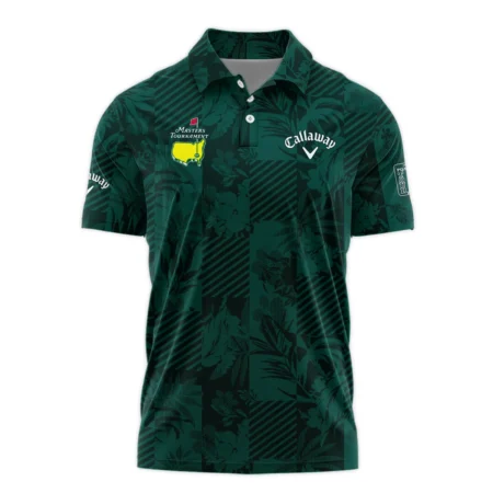 Tropical Leaves ,Foliage With Geometric Stripe Pattern Golf Masters Tournament Callaway Polo Shirt Style Classic Polo Shirt For Men