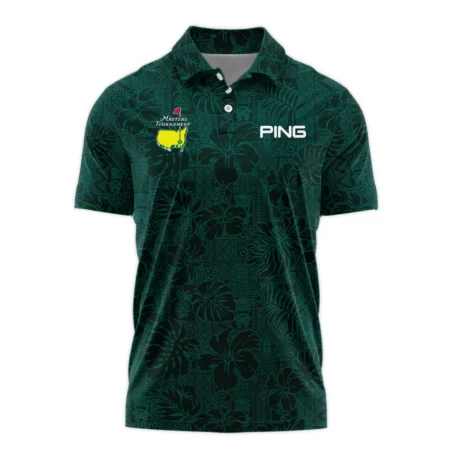 Hibiscus And Tropical Leaves With Tribal Elements Pattern Golf Masters Tournament Ping Polo Shirt Style Classic Polo Shirt For Men