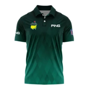 Gradient Dark Green Geometric Pattern Masters Tournament Ping Zipper Polo Shirt Style Classic Zipper Polo Shirt For Men