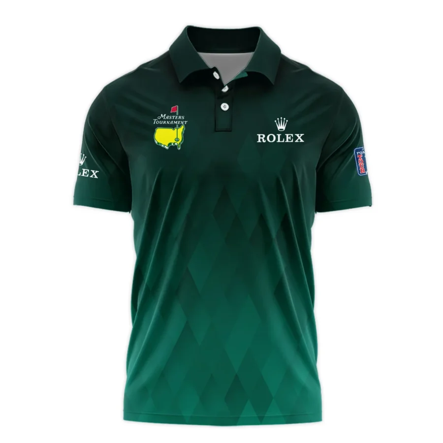 Gradient Dark Green Geometric Pattern Masters Tournament Rolex Polo Shirt Style Classic Polo Shirt For Men