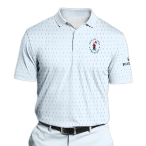 Golf Pattern Cup Light Blue Green 124th U.S. Open Pinehurst Rolex Zipper Polo Shirt Style Classic Zipper Polo Shirt For Men