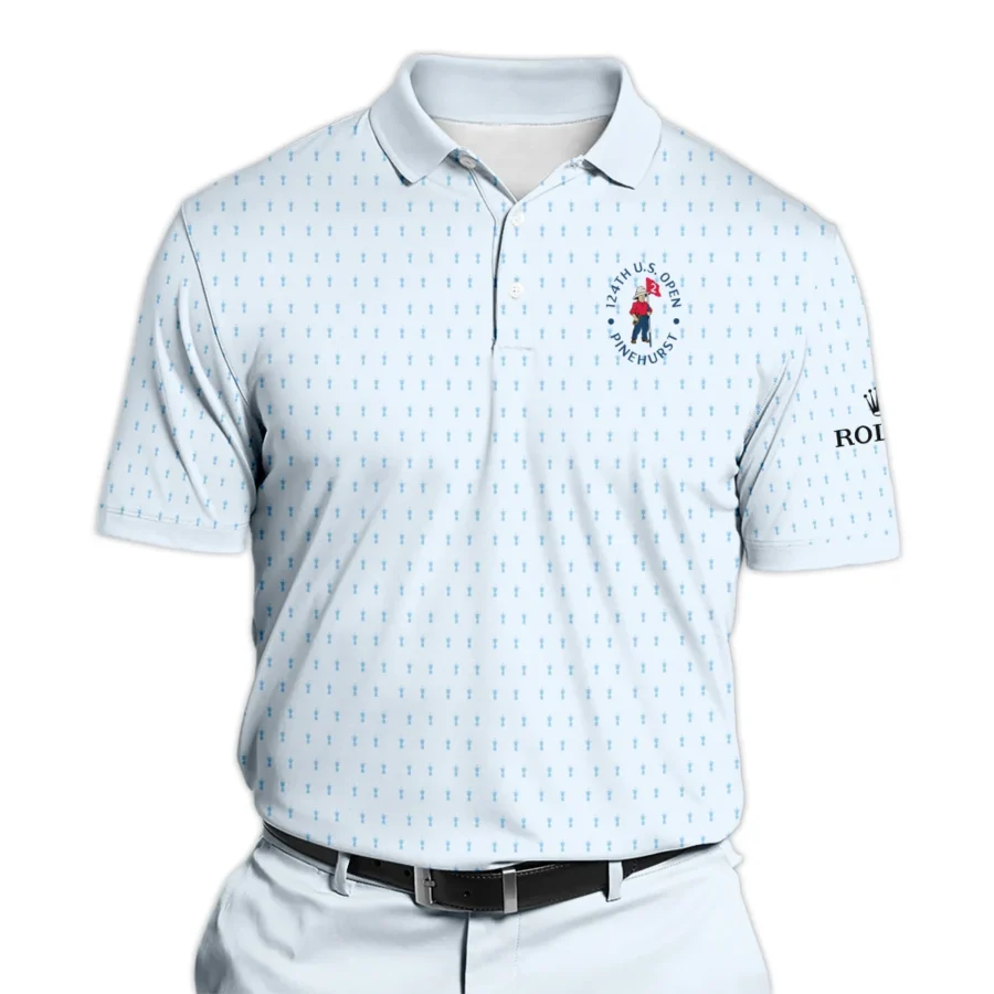 Golf Pattern Cup Light Blue Green 124th U.S. Open Pinehurst Rolex Polo Shirt Style Classic Polo Shirt For Men