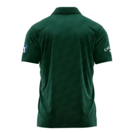 Masters Tournament Callaway Star Dark Green Pattern Zipper Polo Shirt Style Classic Zipper Polo Shirt For Men