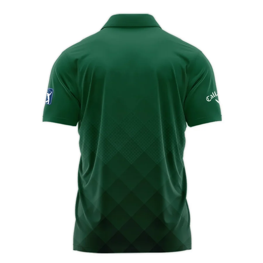 Masters Tournament Callaway Gradient Dark Green Pattern Zipper Polo Shirt Style Classic Zipper Polo Shirt For Men