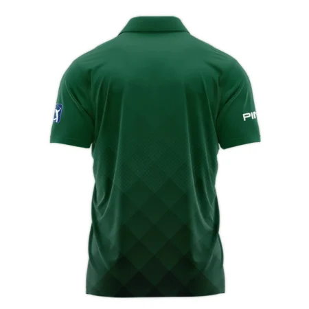 Masters Tournament Ping Gradient Dark Green Pattern Zipper Polo Shirt Style Classic Zipper Polo Shirt For Men