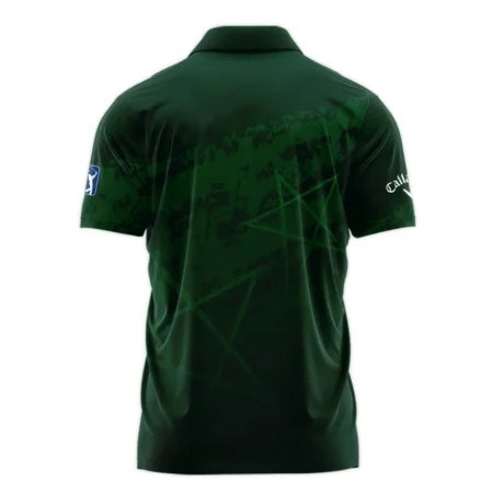 Stars Gradient Dark Green Grunge Pattern Masters Tournament Callaway Zipper Polo Shirt Style Classic Zipper Polo Shirt For Men