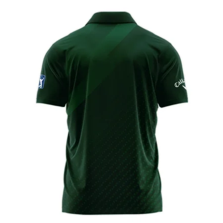 Callaway Gradient Dark Green Abstract Pattern Masters Tournament Zipper Polo Shirt Style Classic Zipper Polo Shirt For Men