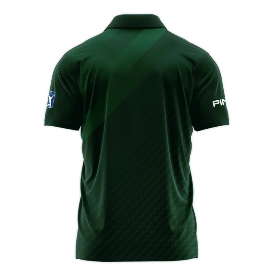 Ping Gradient Dark Green Abstract Pattern Masters Tournament Zipper Polo Shirt Style Classic Zipper Polo Shirt For Men