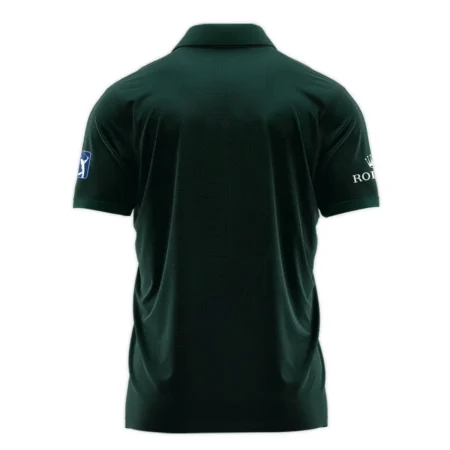 Masters Tournament Rolex Pattern Sport Jersey Dark Green Zipper Polo Shirt Style Classic Zipper Polo Shirt For Men