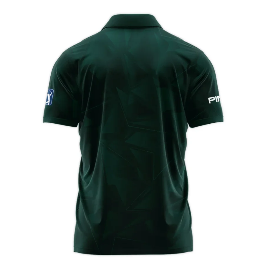 Dark Green Abstract Sport Masters Tournament Ping Zipper Polo Shirt Style Classic Zipper Polo Shirt For Men