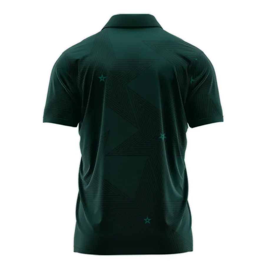 Stars Dark Green Golf Masters Tournament Zipper Polo Shirt Style Classic Zipper Polo Shirt For Men