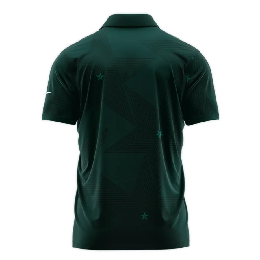 Stars Dark Green Golf Masters Tournament Nike Zipper Polo Shirt Style Classic Zipper Polo Shirt For Men