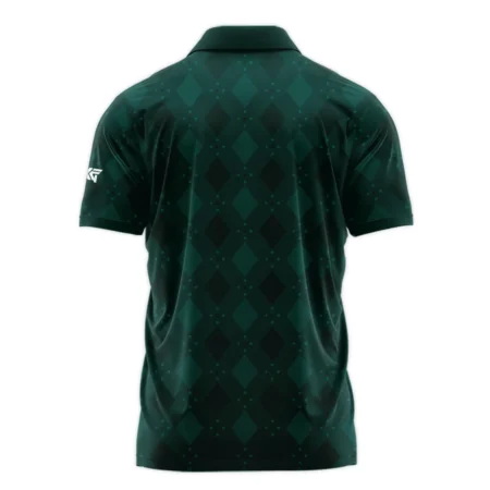 Dark Green Argyle Plaid Pattern Golf Masters Tournament Polo Shirt Style Classic Polo Shirt For Men