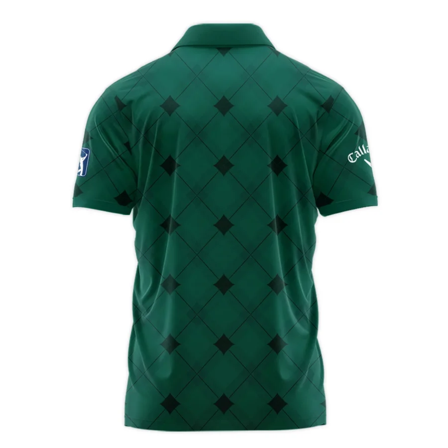 Golf Masters Tournament Green Argyle Pattern Callaway Zipper Polo Shirt Style Classic Zipper Polo Shirt For Men