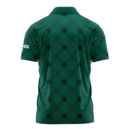 Golf Masters Tournament Green Argyle Pattern Ping Zipper Polo Shirt Style Classic Zipper Polo Shirt For Men