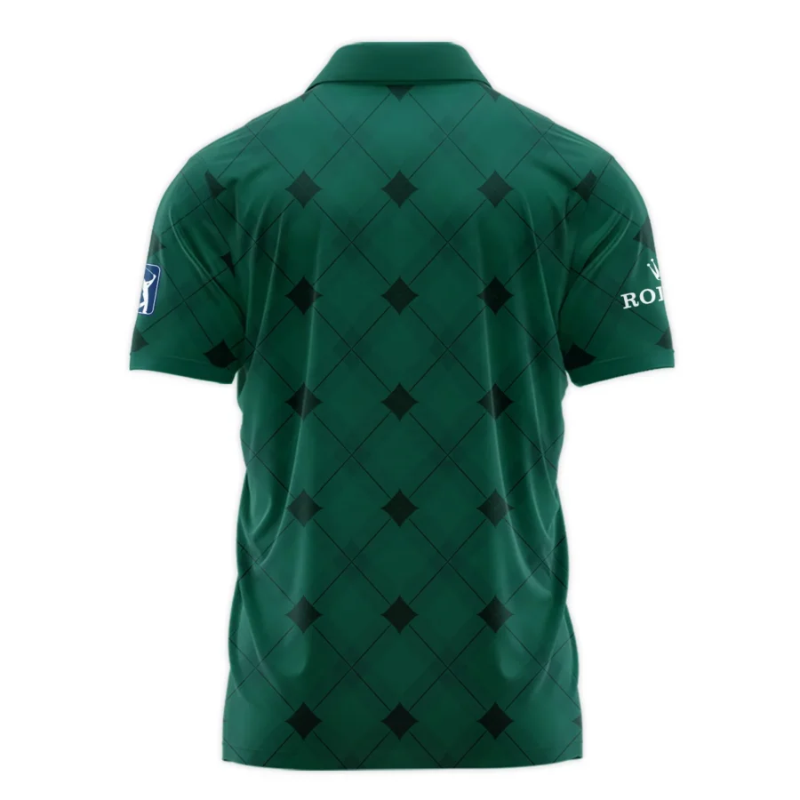 Golf Masters Tournament Green Argyle Pattern Rolex Polo Shirt Style Classic Polo Shirt For Men