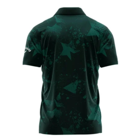 Dark Green Grunge Stars Pattern Golf Masters Tournament Callaway Zipper Polo Shirt Style Classic Zipper Polo Shirt For Men