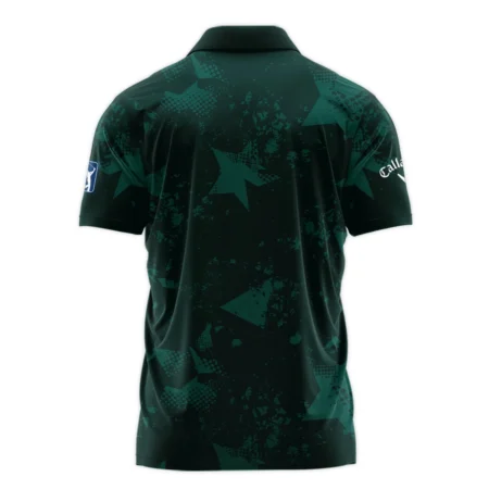 Dark Green Grunge Stars Pattern Golf Masters Tournament Callaway Zipper Polo Shirt Style Classic Zipper Polo Shirt For Men