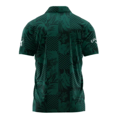 Tropical Leaves ,Foliage With Geometric Stripe Pattern Golf Masters Tournament Callaway Polo Shirt Style Classic Polo Shirt For Men