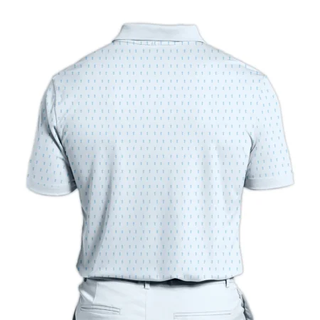 Golf Pattern Cup Light Blue Green 124th U.S. Open Pinehurst Zipper Polo Shirt Style Classic Zipper Polo Shirt For Men