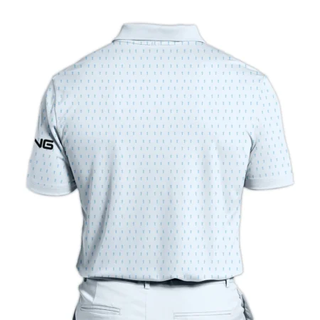 Golf Pattern Cup Light Blue Green 124th U.S. Open Pinehurst Ping Zipper Polo Shirt Style Classic Zipper Polo Shirt For Men