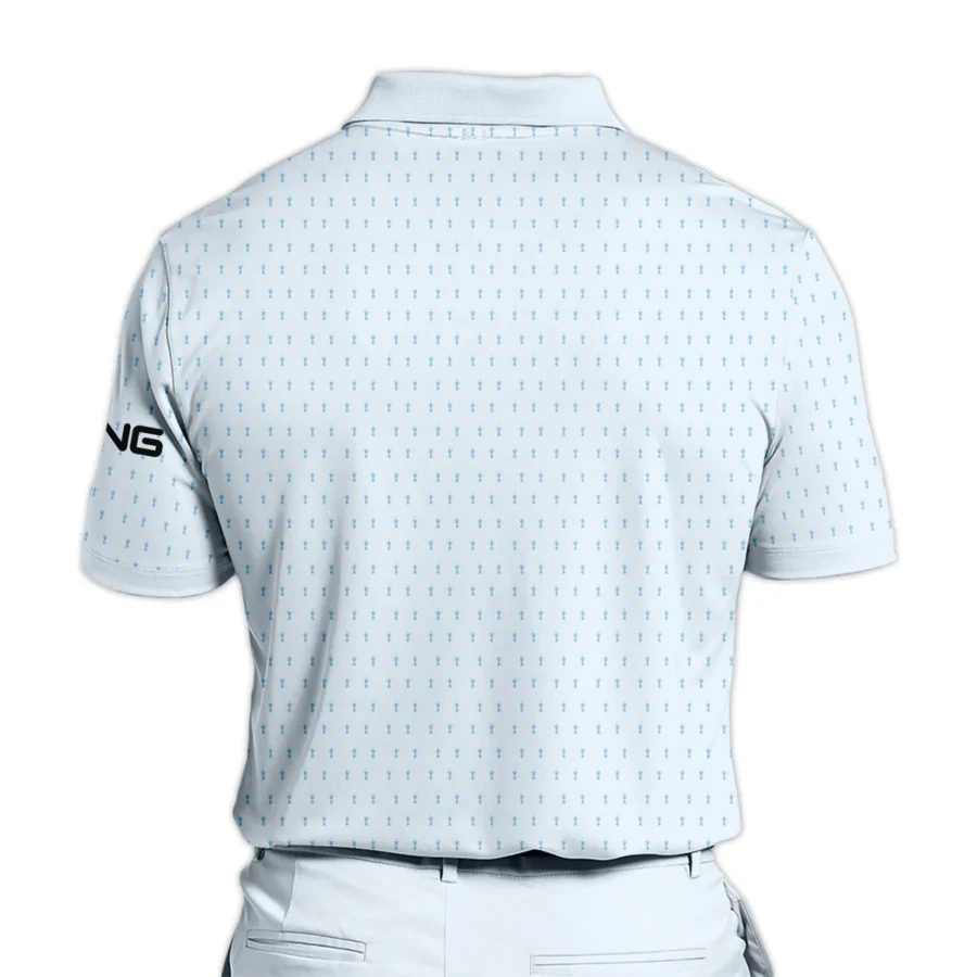 Golf Pattern Cup Light Blue Green 124th U.S. Open Pinehurst Ping Polo Shirt Style Classic Polo Shirt For Men