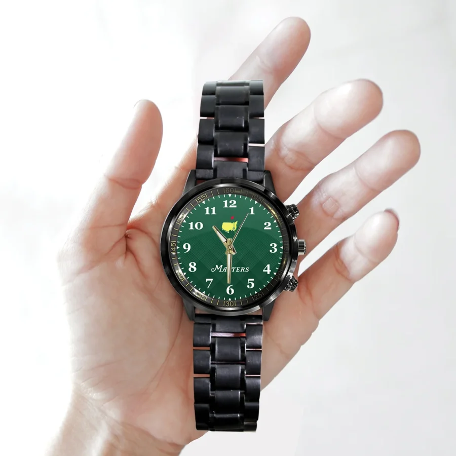 Masters Tournament Black Stainless Steel Watch Gradient Dark Green Pattern