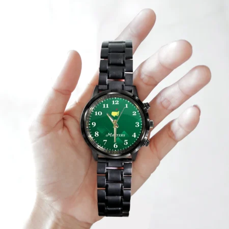 Green Abstract Geometric Masters Tournament Black Stainless Steel Watch Gift For Fans