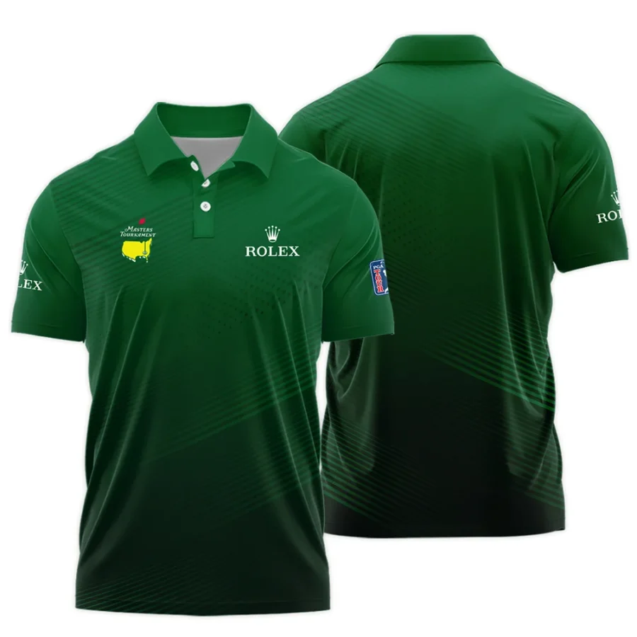 Masters Tournament Stripe Gradient Dark Green Abstract Pattern Rolex Polo Shirt Style Classic Polo Shirt For Men