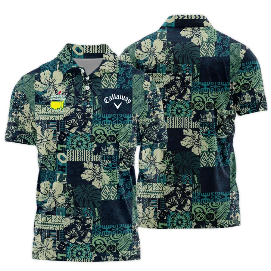 Masters Tournament Hawaiian Hibiscus And Tribal Element Fabric Callaway Polo Shirt Style Classic Polo Shirt For Men