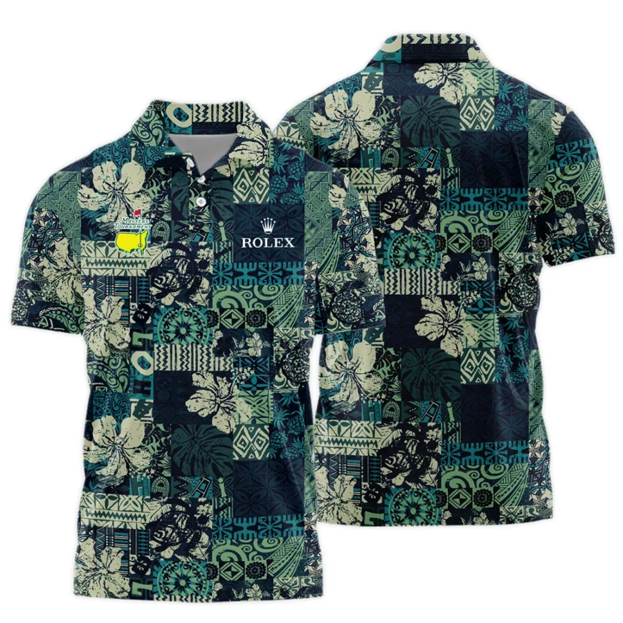 Masters Tournament Hawaiian Hibiscus And Tribal Element Fabric Rolex Polo Shirt Style Classic Polo Shirt For Men