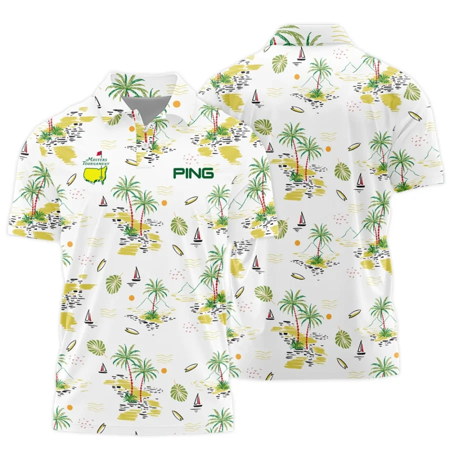 Ping Landscape With Palm Trees Beach And Oceann Masters Tournament Polo Shirt Style Classic Polo Shirt For Men