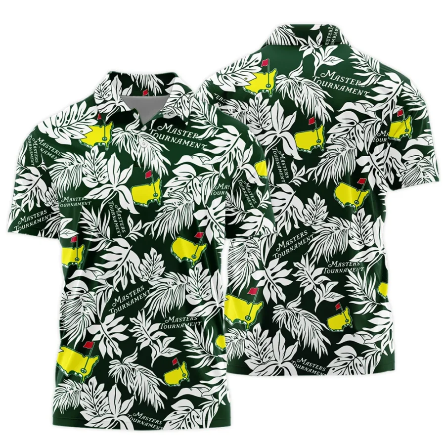 Hawaiian Tropical Leaves Pattern Golf Masters Tournament Polo Shirt Style Classic Polo Shirt For Men