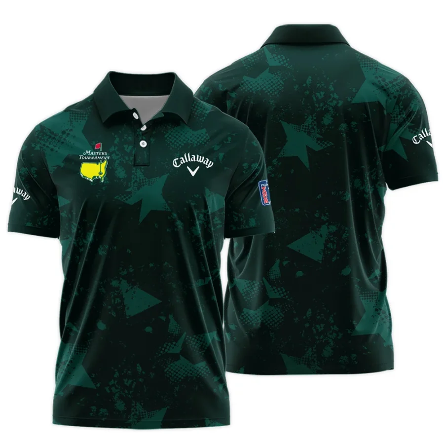 Dark Green Grunge Stars Pattern Golf Masters Tournament Callaway Polo Shirt Style Classic Polo Shirt For Men