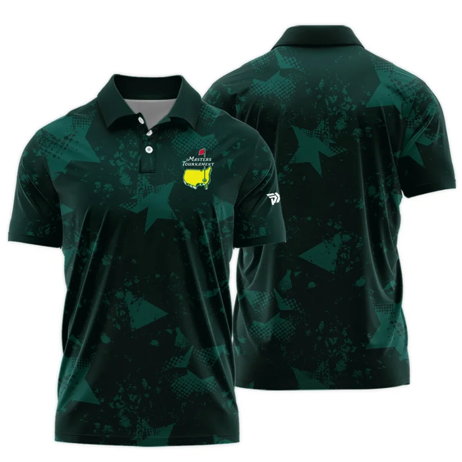 Dark Green Grunge Stars Pattern Golf Masters Tournament Polo Shirt Style Classic Polo Shirt For Men