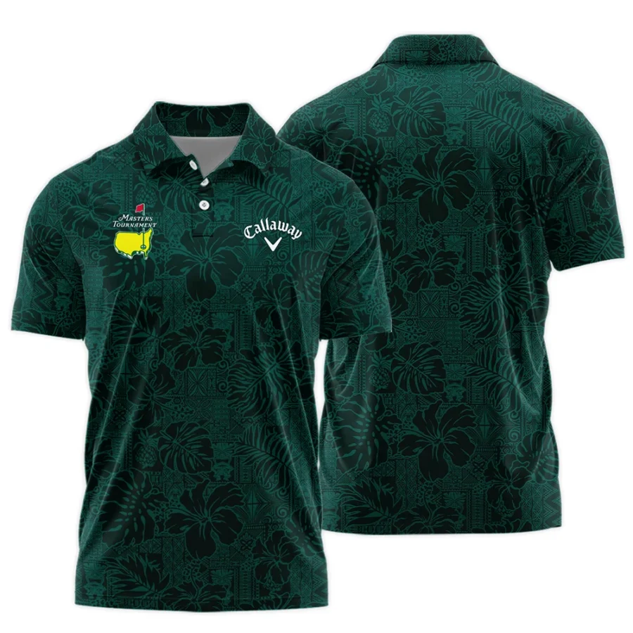 Hibiscus And Tropical Leaves With Tribal Elements Pattern Golf Masters Tournament Callaway Polo Shirt Style Classic Polo Shirt For Men