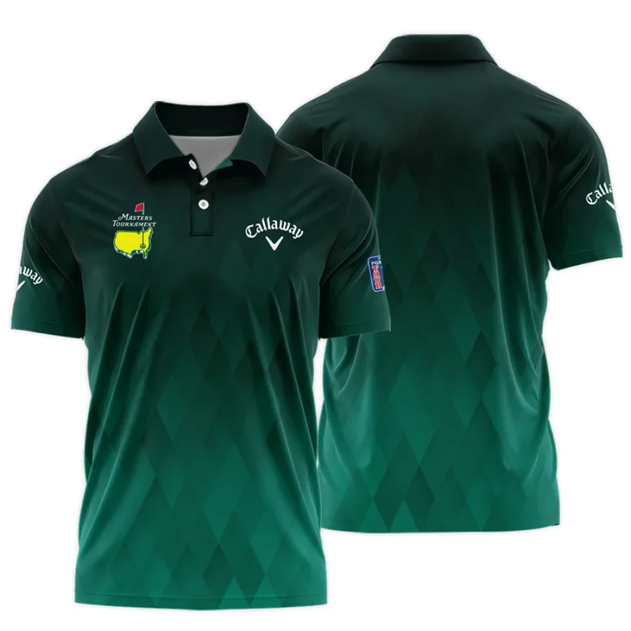 Gradient Dark Green Geometric Pattern Masters Tournament Callaway Polo Shirt Style Classic Polo Shirt For Men