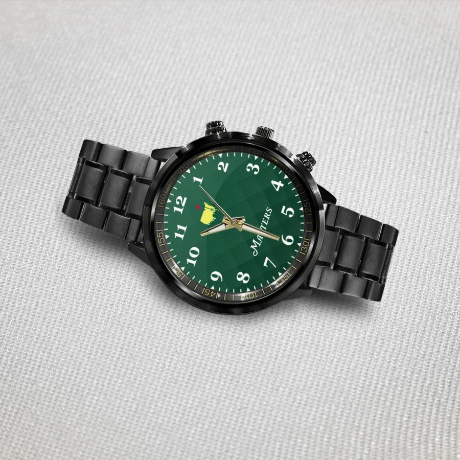 Masters Tournament Black Stainless Steel Watch Gradient Dark Green Pattern