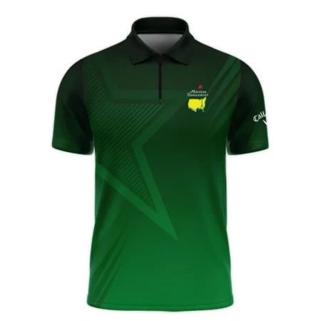 Masters Tournament Callaway Star Dark Green Pattern Zipper Polo Shirt Style Classic Zipper Polo Shirt For Men