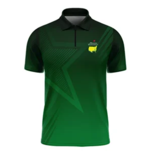 Masters Tournament Star Dark Green Pattern Long Polo Shirt Style Classic Long Polo Shirt For Men