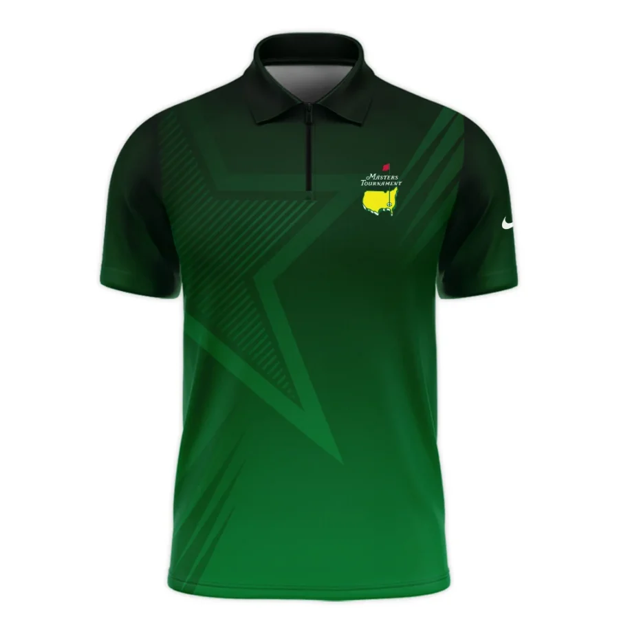 Masters Tournament Nike Star Dark Green Pattern Zipper Polo Shirt Style Classic Zipper Polo Shirt For Men