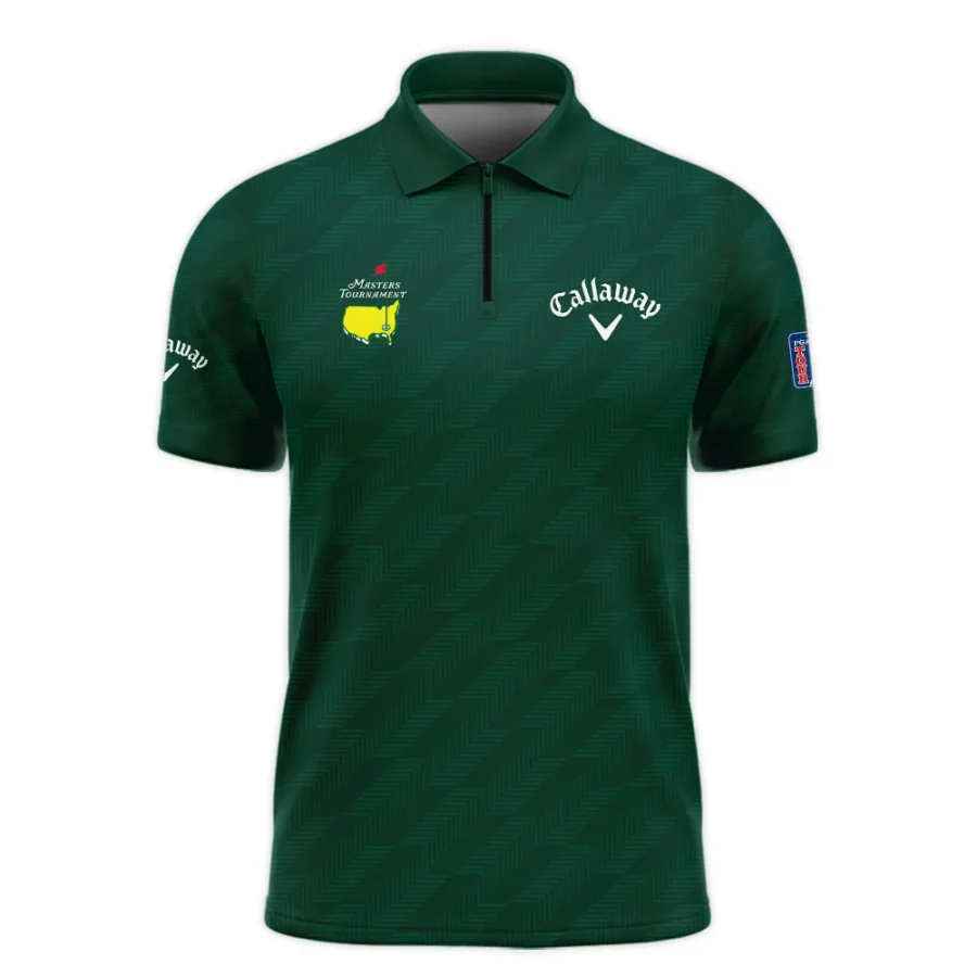 Masters Tournament Callaway Star Dark Green Pattern Zipper Polo Shirt Style Classic Zipper Polo Shirt For Men